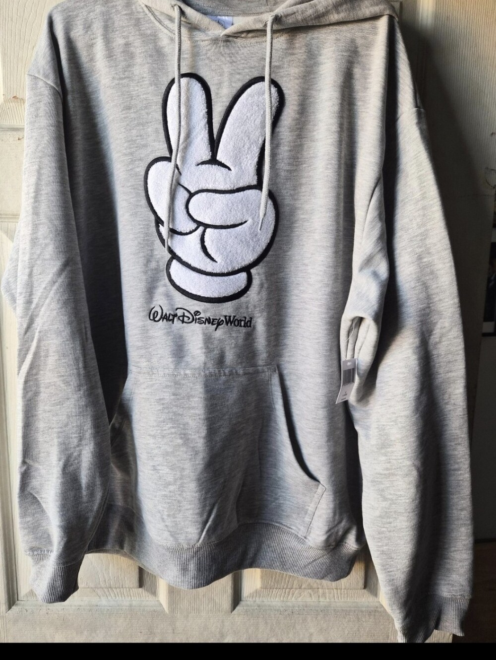 NWT Disney Parks Mickey Peace Sign Hoodie Adult Large